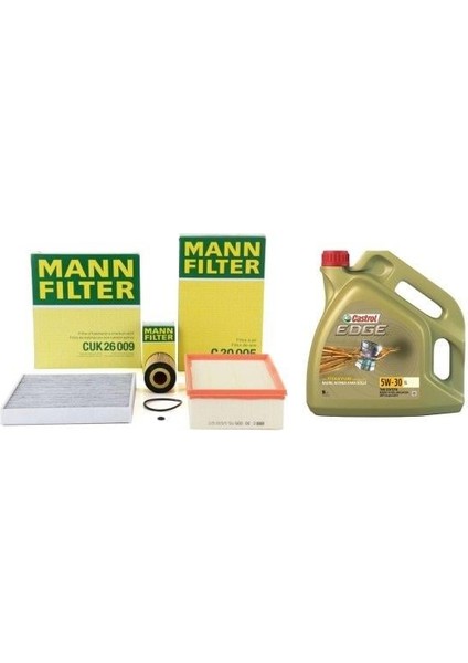 Superb 2.0 Tdı Periyodik Bakım Seti (Yakıt Hariç) Mann Marka Castrol 5W-30 Ll Motor Yağı