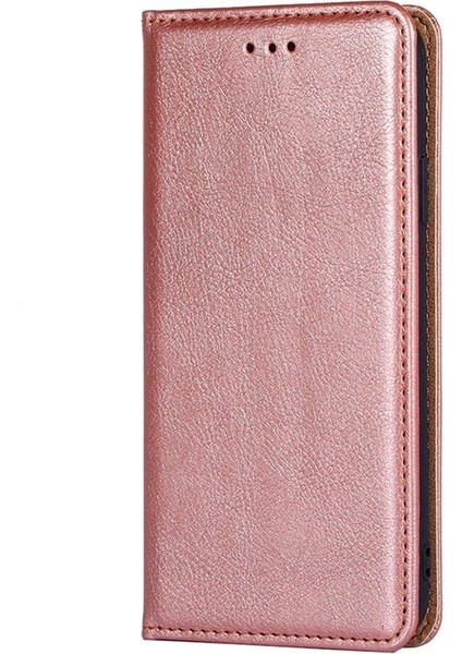 Tecno Camon 30 Premier 5g Rose Gold Için Parlak Yağlı Deri Kılıf (Yurt Dışından)