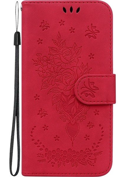 Infinix Hot 50 5g Kırmızı Için Rose Deri Kılıf (Yurt Dışından)