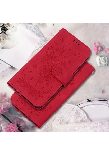 Infinix Hot 50 5g Kırmızı Için Rose Deri Kılıf (Yurt Dışından)