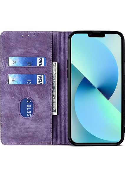 Infinix Smart 6 Mor Için Rfıd Pu Telefon Kılıfı (Yurt Dışından)