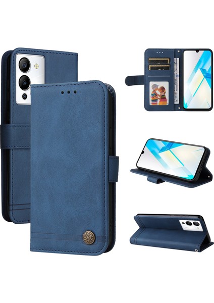 Infinix Note 12 / G96 Mavi Için Skin Fe Deri Kılıf (Yurt Dışından)