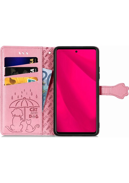 Infinix Smart 9 Için Kedi ve Köpek Kabartmalı Kılıf Pembe (Yurt Dışından)