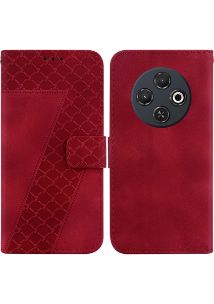 Tecno Spark 30C Kırmızı Için Yedi Şekilli Pu Kılıf (Yurt Dışından)