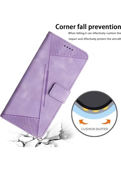 Tecno Spark 30C Mor Için Dream Üçgen Deri Kılıf (Yurt Dışından)