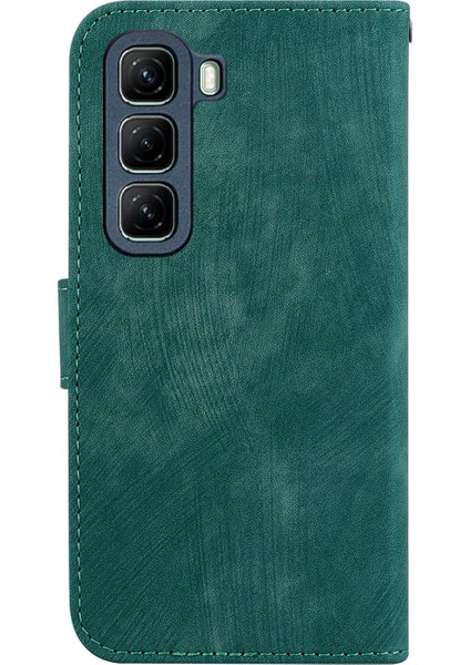 Infinix Hot 50 5g Yeşil Için Kabartmalı Deri Kılıf (Yurt Dışından)