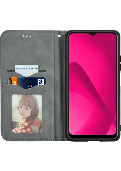 Tecno Spark 30C 5g Gri Için Retro Deri Deri Kılıf (Yurt Dışından)