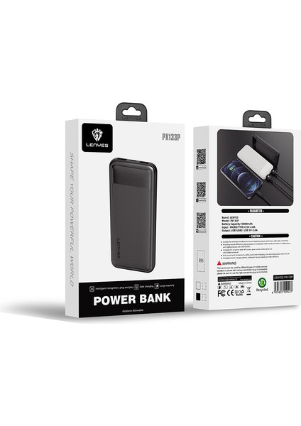 PX133P LED Göstergeli Taşınabilir Powerbank 10W 10000 mAh Siyah fırsatları