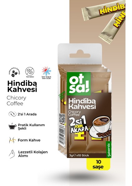 Hindiba DetoxForm Kahvesi L-Karnitin İçeren Şeker İlavesiz Hindiba Kahve Stick