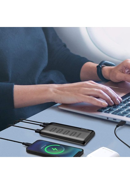 PX135P LED Işık Göstergeli Taşınabilir Powerbank 10W 10000 mAh Siyah fiyatları