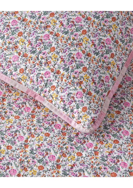 Blushing Blooms Çok Amaçlı Tek Kişilik Yatak Örtüsü Takımı 160 x 220 cm Pembe