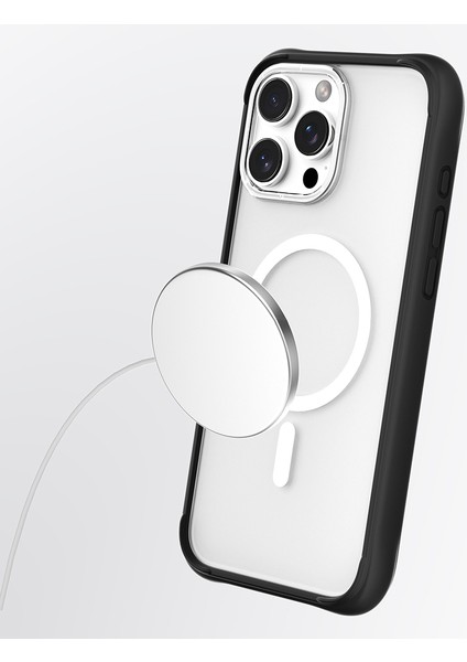 iPhone 15 Pro Max Kılıf Magsafe Şarj Özellikli Airbagli Youngkit Dynamic 2 Serisi Kapak Siyah