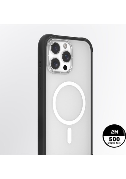iPhone 15 Pro Max Kılıf Magsafe Şarj Özellikli Airbagli Youngkit Dynamic 2 Serisi Kapak Siyah