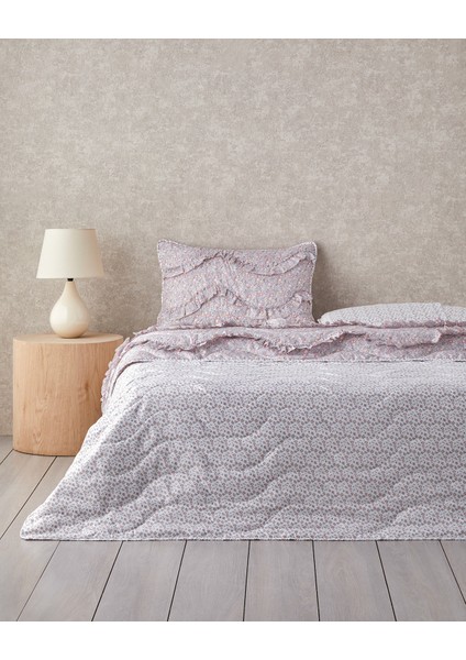 Floral Euphoria Fırfırlı Çift Kişilik Yatak Örtüsü Takımı 200 x 220 cm Somon fiyatları