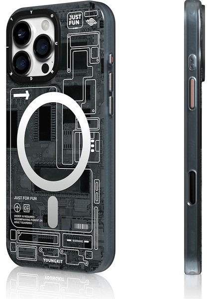 iPhone 16 Pro Max Kılıf Magsafe Uyumlu Kamera Denetim Butonlu Youngkit Technology Serisi Kapak Gri fırsatları