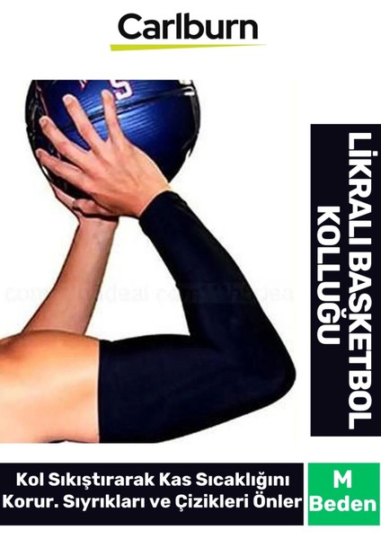 Kas Sıcaklığı Koruyan Yıkanabilir Nem Yönetim Teknolojisi Siyah Likralı M Beden Basketbol Kolluğu