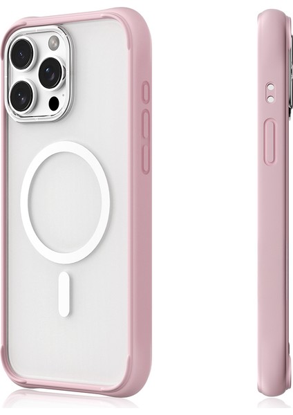 iPhone 15 Pro Max Kılıf Magsafe Şarj Özellikli Airbagli Youngkit Dynamic 2 Serisi Kapak Pembe