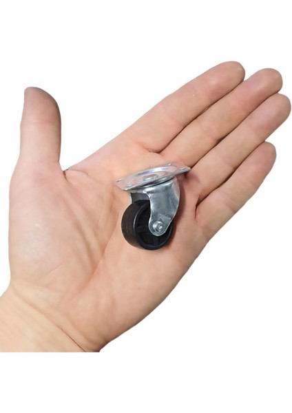 Mobilya Tekerleği Siyah Teker Masa Dolap Sehpa Tekeri 20 kg Taşıma Kapasiteli Çap:32 mm
