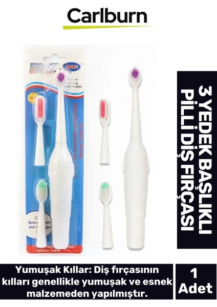 3 Yedek Başlıklı Pilli Diş Fırça