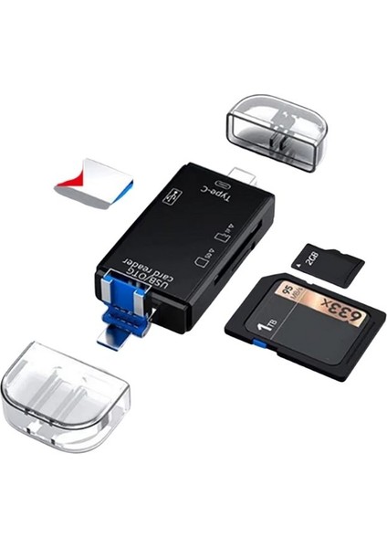USB 2.0 6 In 1 Kart Okuyucu ve USB Çoklayıcı – Type-C, Micro Usb, Sd/tf Kart Desteği ZR826