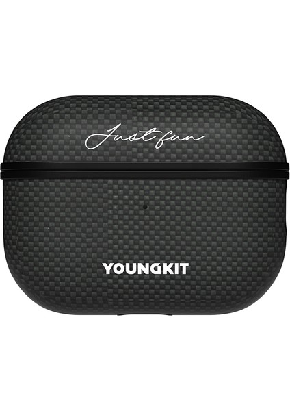 Airpods Pro 2.nesil Kılıf Magsafe Uyumlu Aramid Fiber Youngkit 1500D Kevlar Extreme Wing Seri Siyah