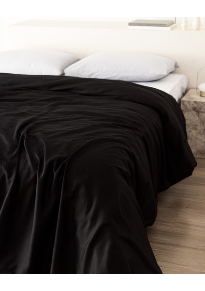 Ciel King Size Pamuk Saten Nevresim - Siyah