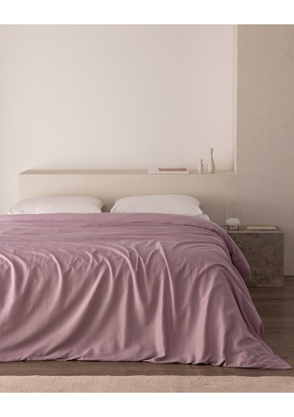 Ciel Tek Kişilik Pamuk Saten Nevresim - Açık Mürdüm