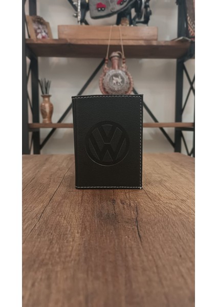 Volkswagen Deri Dikişli Araç Ruhsat Kılıfı Kabı Ruhsatlık Ruhsat Koruyucu