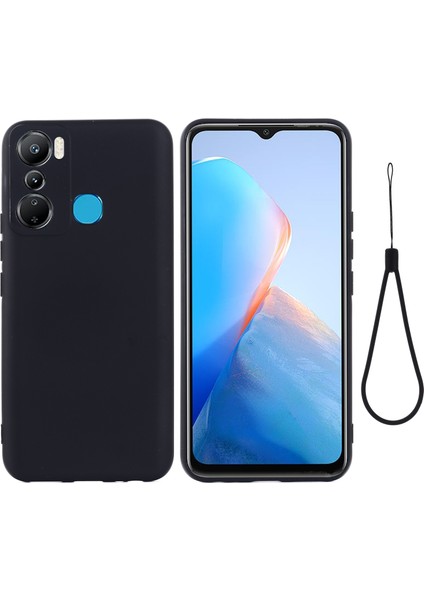 Infinix Hot 20I X665E Siyah Için Sıvı Silikon Kılıf (Yurt Dışından)