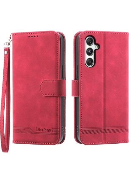 Samsung Galaxy M35 Kırmızı Için Tpu + Pu Deri Kılıf (Yurt Dışından)