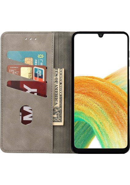 Samsung Galaxy A06 4g Kırmızı Crazy Horse Pu Telefon Kılıfı (Yurt Dışından)