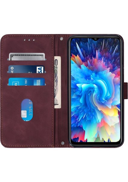 Infinix Hot 20 5g Şarap Kırmızısı Için Crossbody Deri Kılıf (Yurt Dışından) modelleri