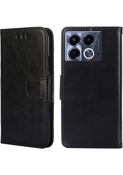 Infinix Note 40 5g Siyah Için Kristal Dokulu Deri Kılıf (Yurt Dışından)