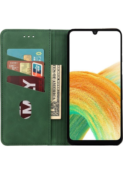 Samsung Galaxy A06 4g Mavi Için Crazy Horse Pu Telefon Kılıfı (Yurt Dışından)