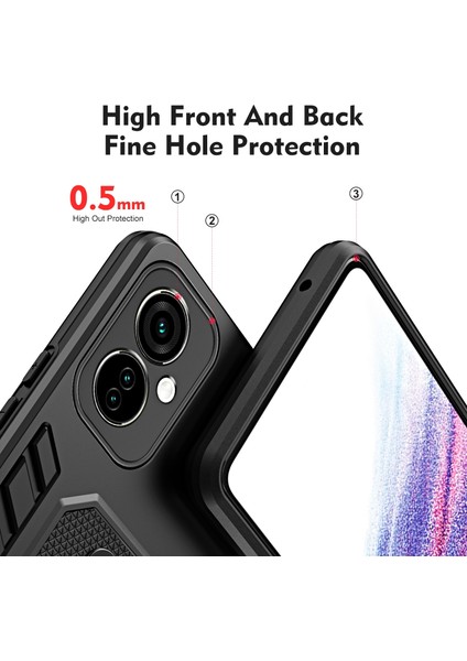 Tecno Camon 19 Neo Siyah Için Zırh Tutucu Telefon Kılıfı (Yurt Dışından)
