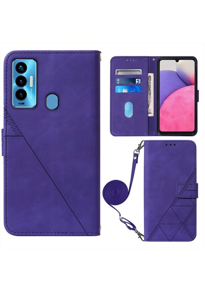 Tecno Camon 18I Mor Için Crossbody Deri Kılıf (Yurt Dışından) fiyatları