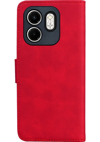 Infinix Hot 50I / Smart 9 Kırmızı Için Skin Fe Deri Kılıf (Yurt Dışından)