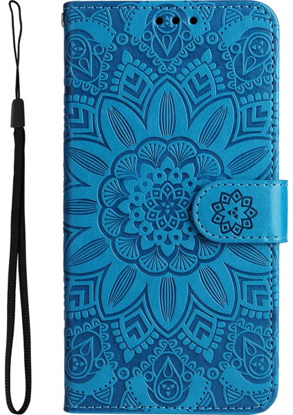 Infinix Smart 6 Mavi Için Deri Telefon Kılıfı (Yurt Dışından)
