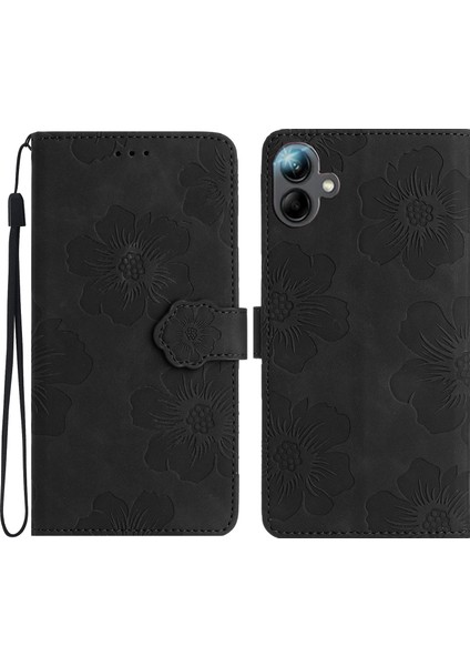 Samsung Galaxy A06 4g Mor Çiçek Kabartmalı Deri Kılıf (Yurt Dışından)