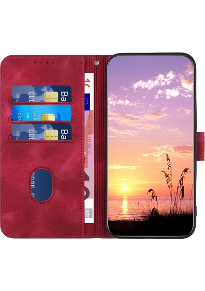 Infinix Zero 40 4g / Zero 40 5g Rose Red Için Kabartmalı Deri Kılıf (Yurt Dışından)