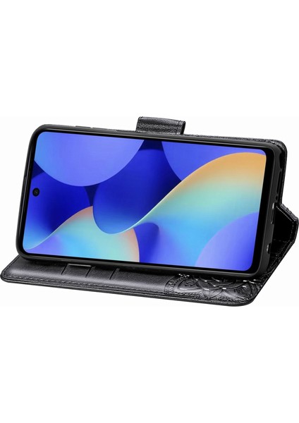 Tecno Spark 10 Pro Siyah Için Kabartmalı Deri Kılıf (Yurt Dışından) fırsatları