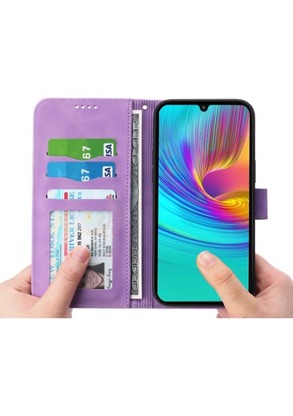 Samsung Galaxy A06 4g Mavi Için Tpu + Pu Deri Kılıf (Yurt Dışından)