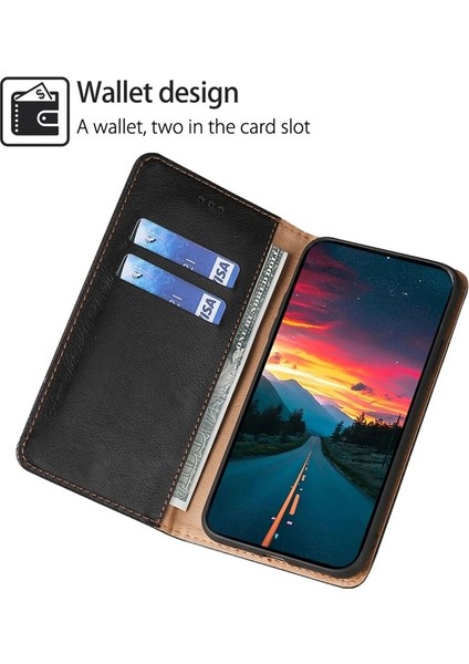 Tecno Camon 30 Premier 5g Siyah Için Parlak Yağlı Deri Kılıf (Yurt Dışından)