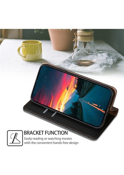 Tecno Camon 30 Premier 5g Siyah Için Parlak Yağlı Deri Kılıf (Yurt Dışından)