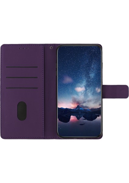 Samsung Galaxy A16 5g Kırmızı Çiçek Kabartmalı Deri Kılıf (Yurt Dışından)