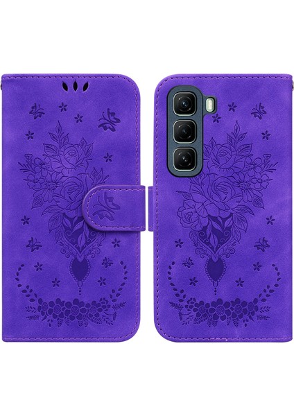 Infinix Hot 50 4g Mor Için Rose Deri Kılıf (Yurt Dışından)