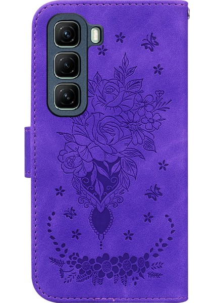Infinix Hot 50 4g Mor Için Rose Deri Kılıf (Yurt Dışından)