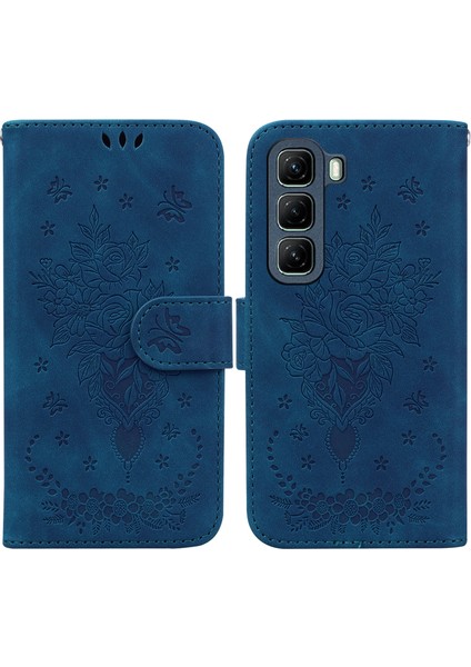 Infinix Hot 50 4g Mavi Için Rose Deri Kılıf (Yurt Dışından)