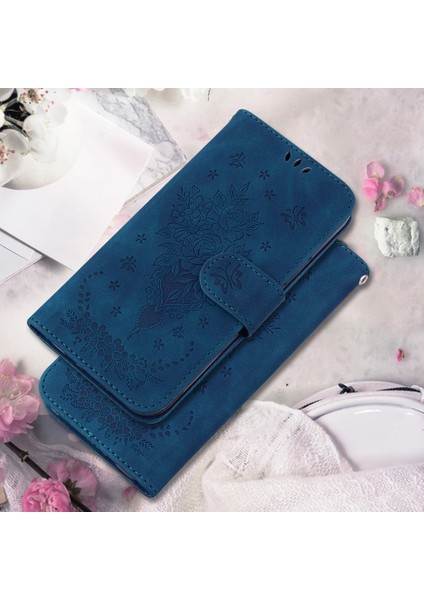 Infinix Hot 50 4g Mavi Için Rose Deri Kılıf (Yurt Dışından)
