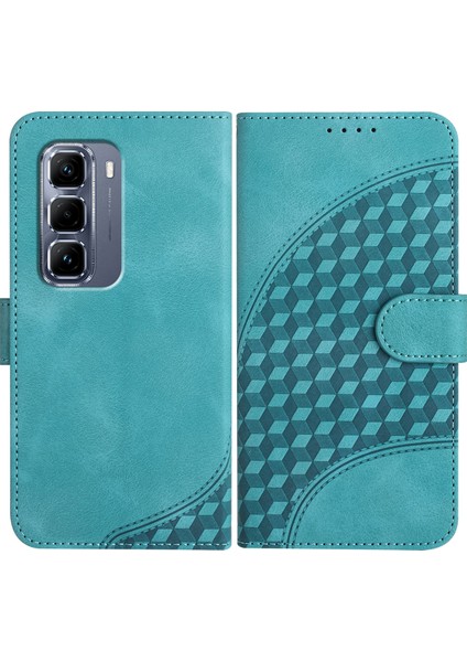Infinix Hot 50 Pro+ 4g Açık Mavi Için Kabartmalı Deri Kılıf (Yurt Dışından)